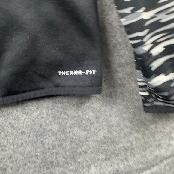 Nike Hoodie Sweatshirt Womens M Black Gray Therma Fit Fleece Lined Just Do It - Picture 6 of 10